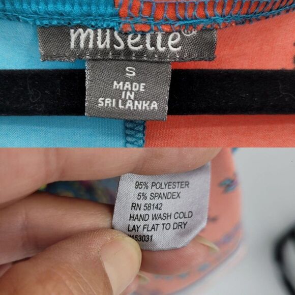 Muse Retro‎ 60's Dress S Multicolor Color Blocked Paisley Bell Sleeve Swing GoGo - Picture 4 of 13